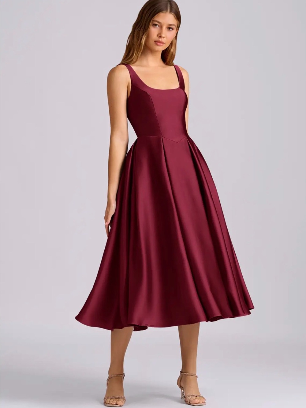 Azazie Amalie, Cabernet, Stretch Satin A2